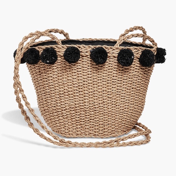 Lucky Brand Handbags - New Straw pom pom basket